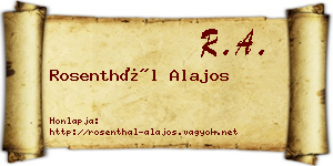 Rosenthál Alajos névjegykártya